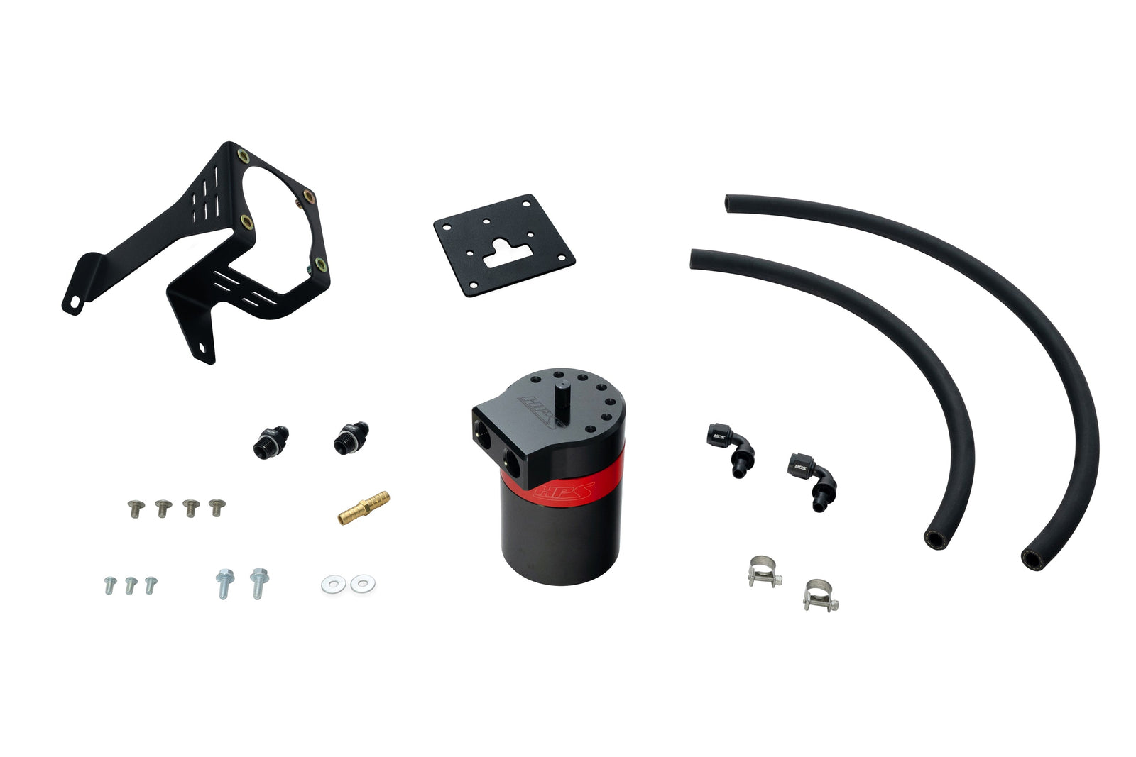 HPS-860-027 HPS Black/Red 147ML Oil Catch Can w/Mount Bracket For 12-15 Civic Si 2.4L K24Z7