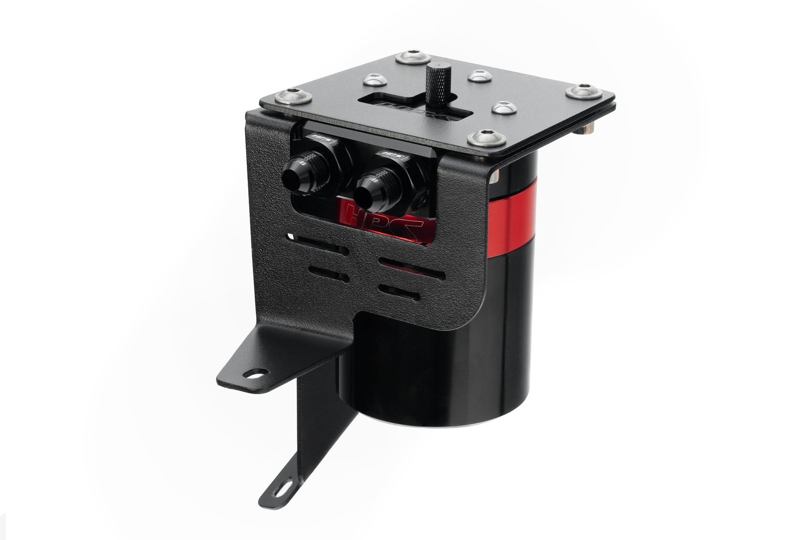 HPS-860-027 HPS Black/Red 147ML Oil Catch Can w/Mount Bracket For 12-15 Civic Si 2.4L K24Z7