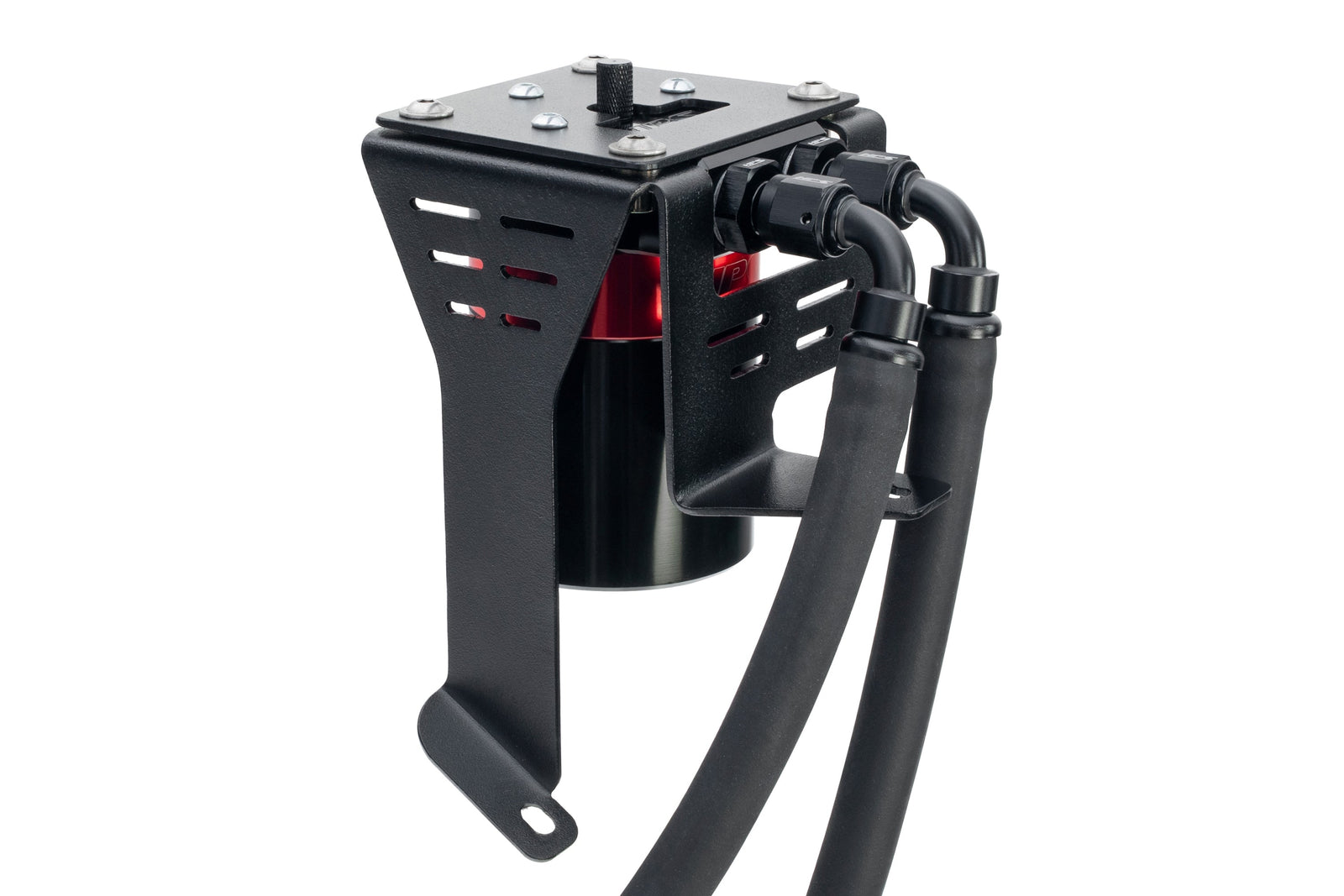 HPS-860-027 HPS Black/Red 147ML Oil Catch Can w/Mount Bracket For 12-15 Civic Si 2.4L K24Z7