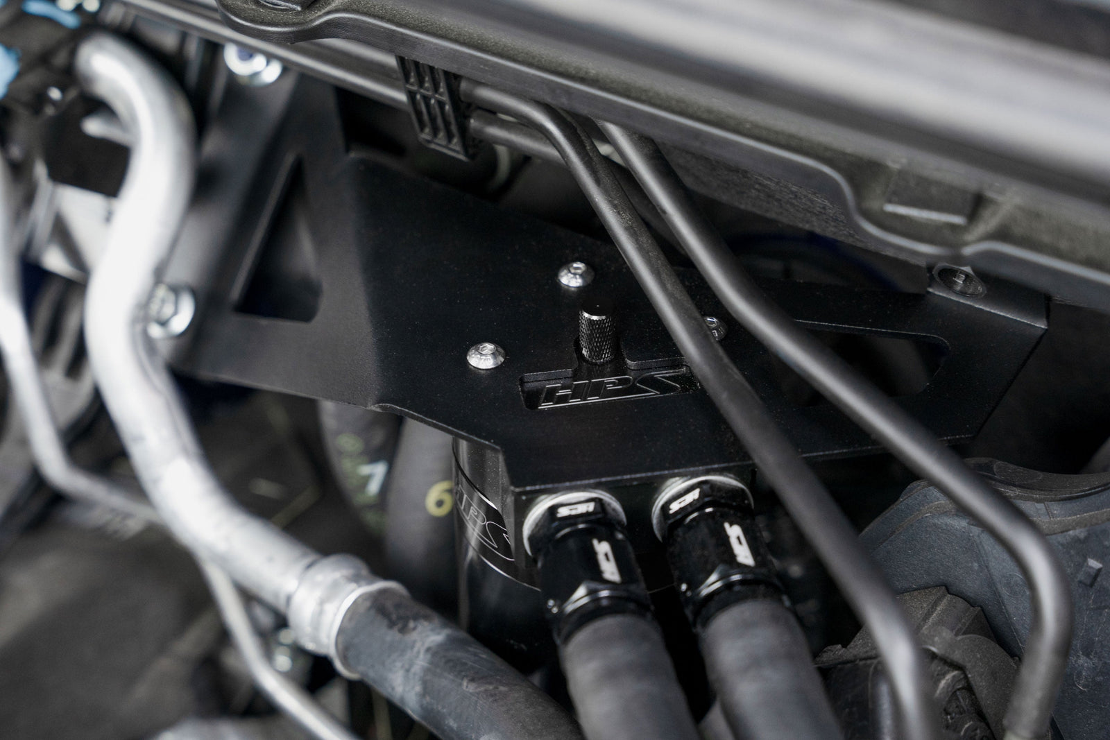 HPS-860-029WB HPS Black Oil Catch Can Mount Bracket For 18+ Crosstrek 17+ Impreza 2.0L 2.5L