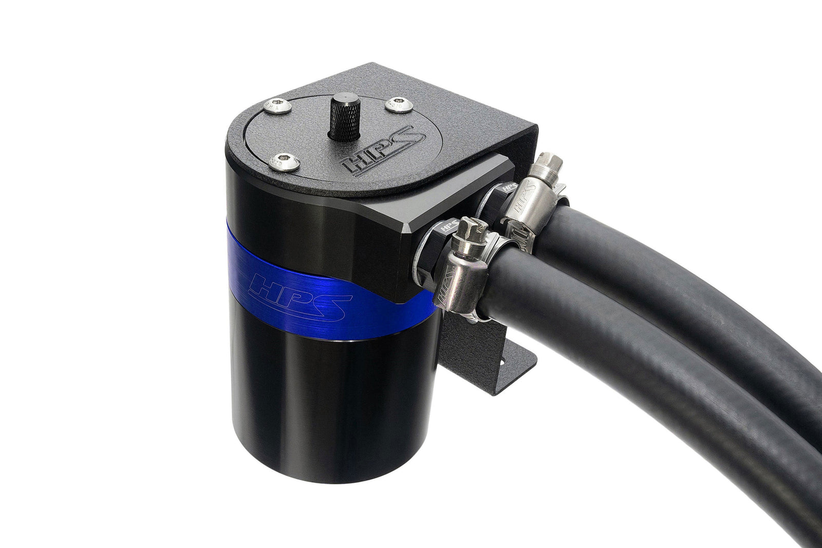 HPS-861-502BL HPS Blue 147ML Universal Aluminum Oil Catch Can Tank Kit Fit 1/2" Barb Adapter