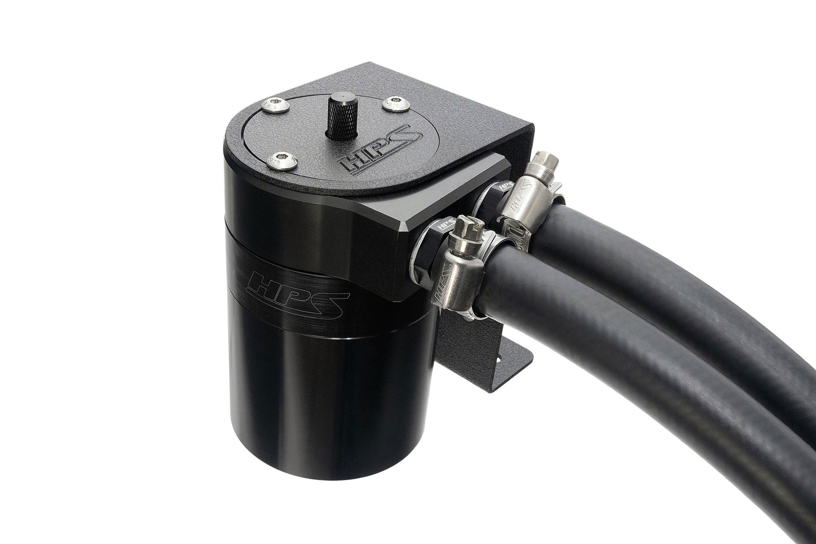 HPS-861-502WB HPS Black 147ML Universal Aluminum Oil Catch Can Tank Kit Fit 1/2" Barb Adapter