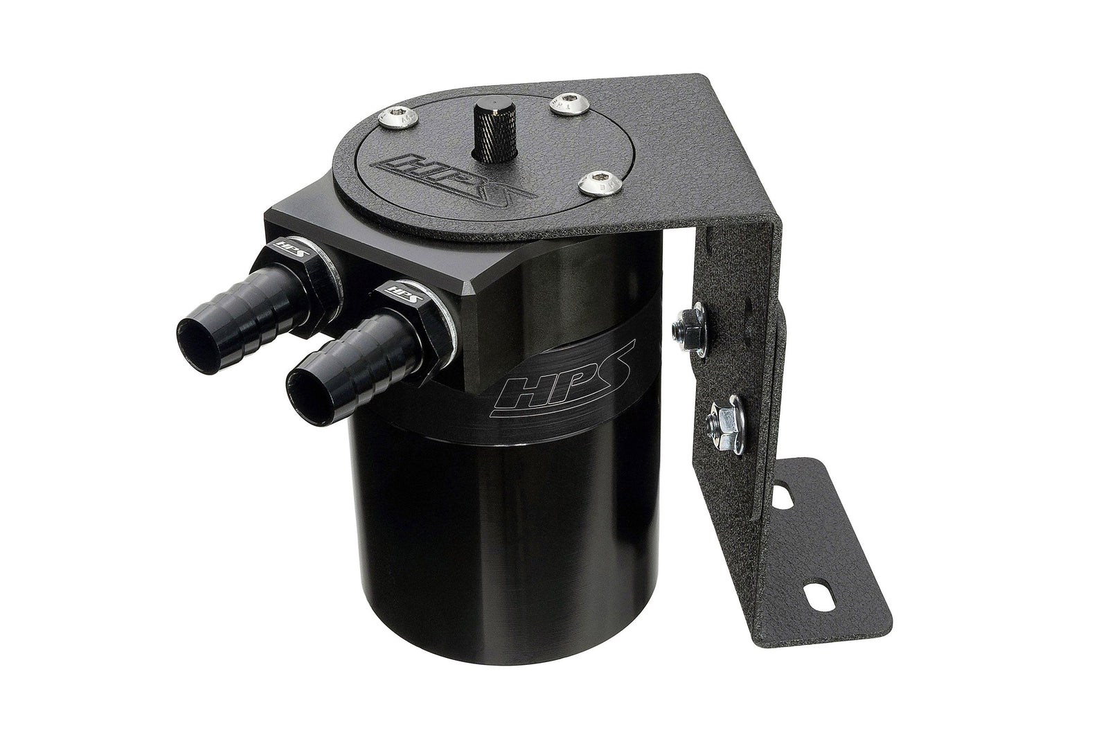 HPS-861-503WB HPS Black 147ML Universal Aluminum Oil Catch Can Tank Kit Fit 5/8" Barb Adapter