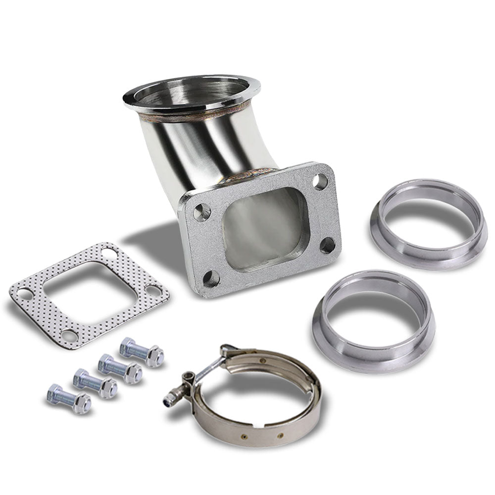 3" V-Band to T3 90 Degree Elbow Turbo charger Exhaust Converter Flange Adaptor BFC-TCADAPT-VC-T3-3