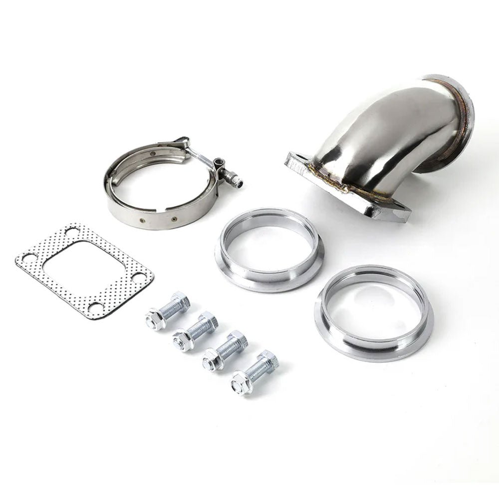 3" V-Band to T3 90 Degree Elbow Turbo charger Exhaust Converter Flange Adaptor BFC-TCADAPT-VC-T3-3