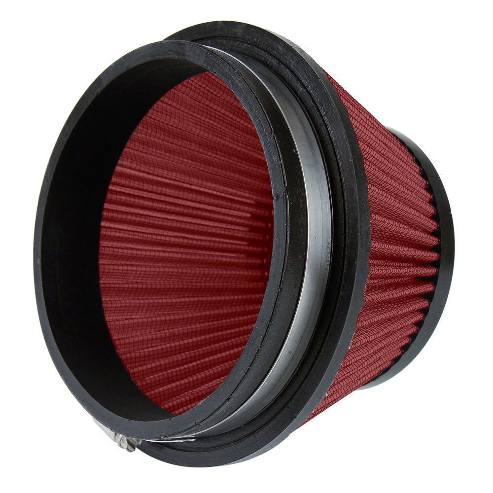 HPS 6" Universal Round Intake Air Filter Red HPS-4302-RED + Velocity Stack