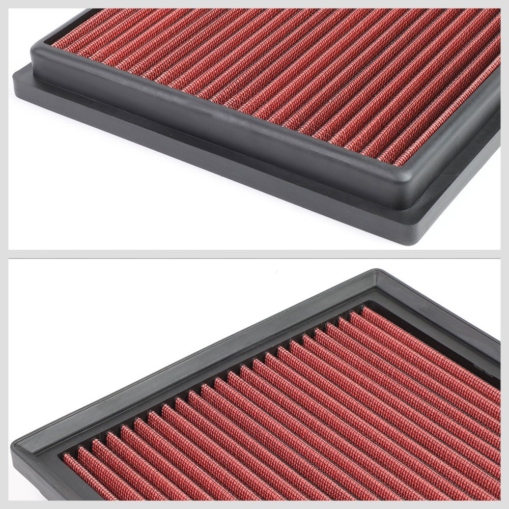 Red High Flow Washable Drop-In Panel Air Filter For 11-16 Highlander Hybrid 3.5L