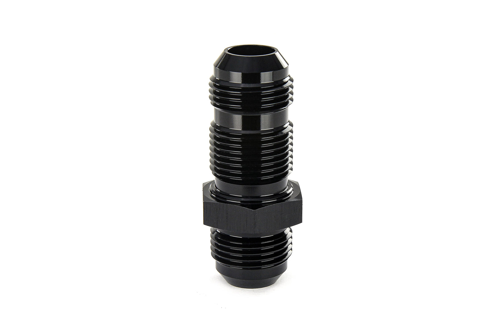 HPS-AN832-16 HPS Black AN Male to Male Bulkhead Adapter Fitting Straight, -16