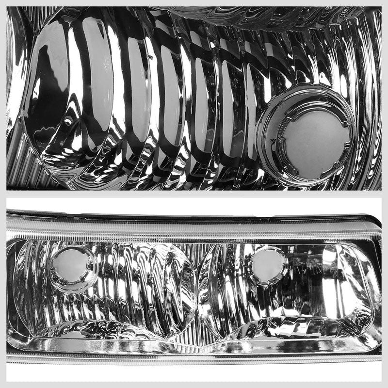 Turn Signal Bumper Light Chrome/Clear Lens/Amber For 03-07 Silverado/Avalanche