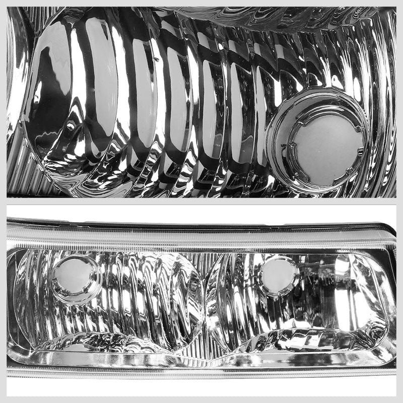 Turn Signal Bumper Light Chrome/Clear Lens/Corner For 03-07 Silverado/Avalanche
