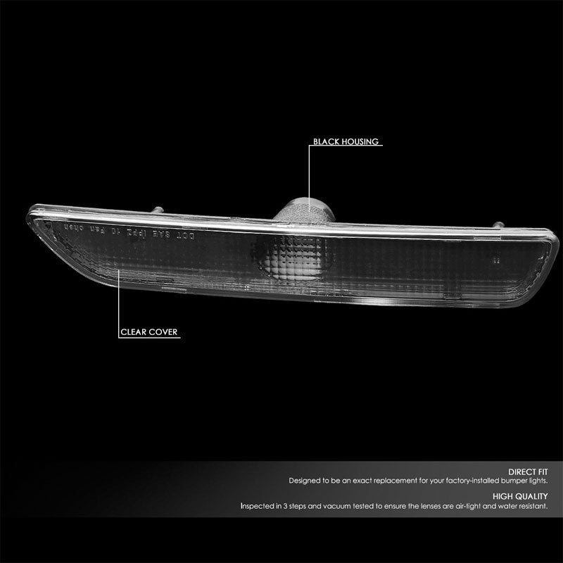 Bolt-On Turn Signal Bumper Light Black Housing/Black Len For 10-14 Ford Mustang
