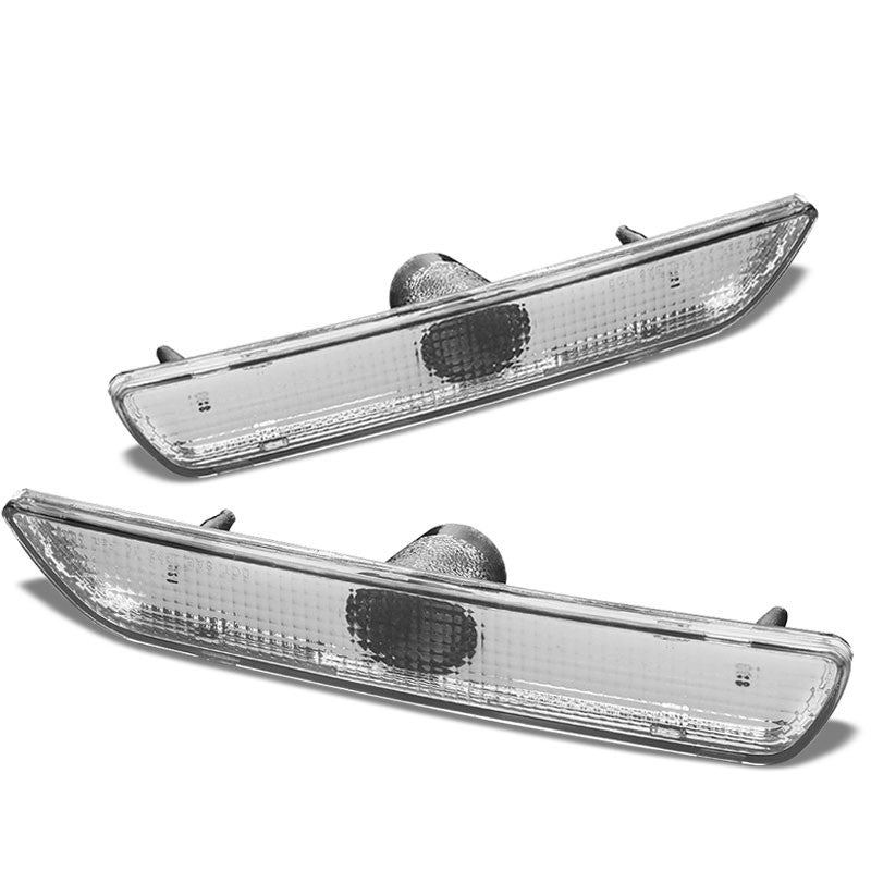 Bolt-On Turn Signal Bumper Light Chrome Housing/Clear For 10-14 Ford Mustang