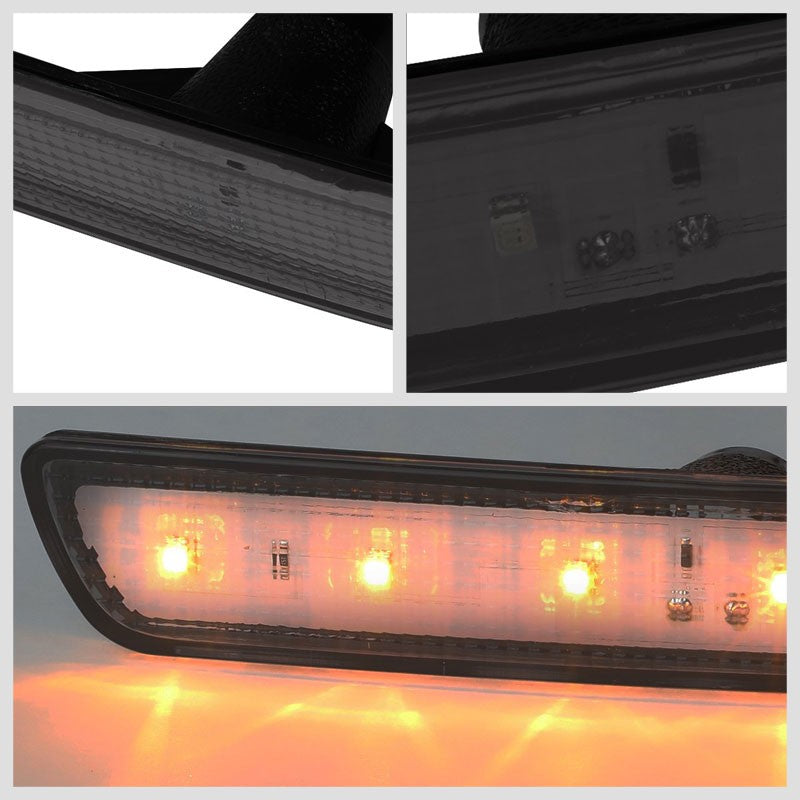 Bolt-On LED Turn Signal Bumper Light Black Housing/Smoke For 10-14 Ford Mustang