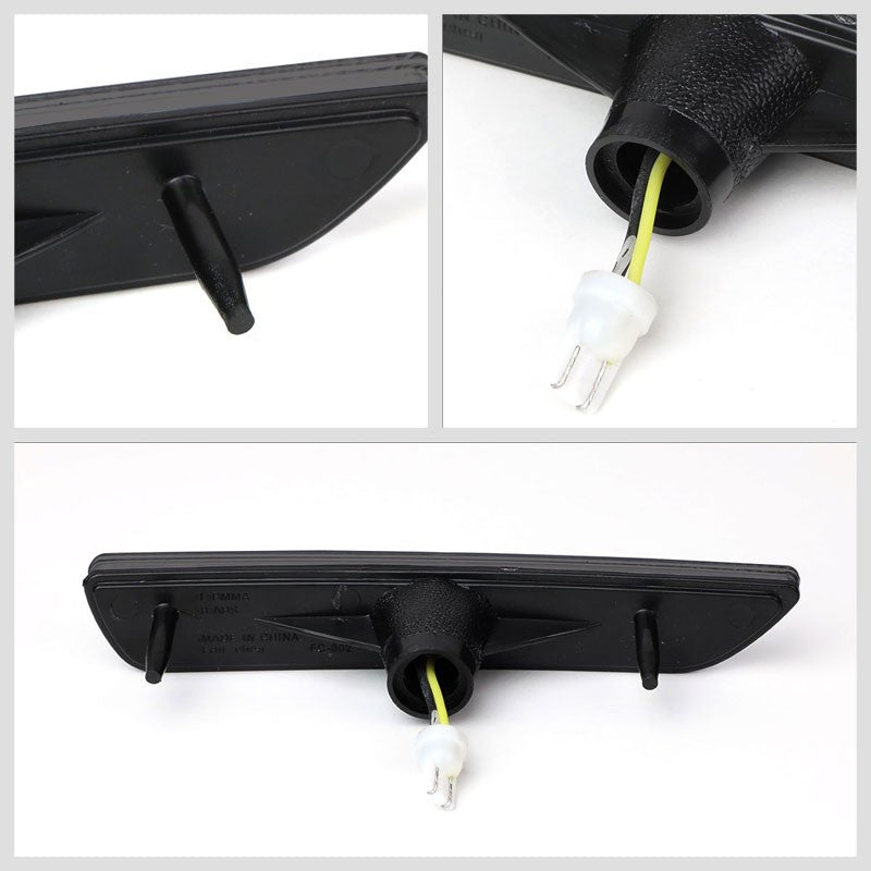 Bolt-On LED Turn Signal Bumper Light Black Housing/Smoke For 10-14 Ford Mustang