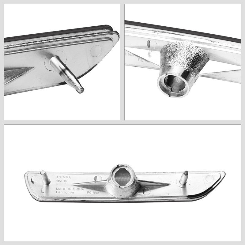 Bolt-On Turn Signal Bumper Light Chrome Housing/Smoke For 10-14 Ford Mustang