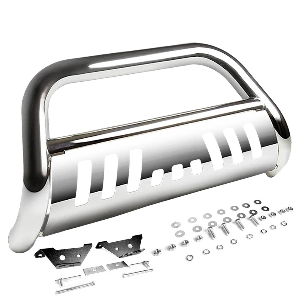 Chrome Bull Bar Push Bumper Grille Guard Skid Plate Kit For 97-04 Ford F150/F250