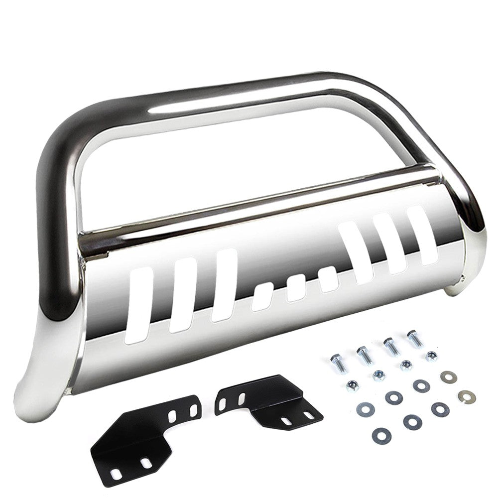 Chrome Bull Bar Push Bumper Grille Guard Skid Plate Kit For 07-21 Tundra/Sequoia