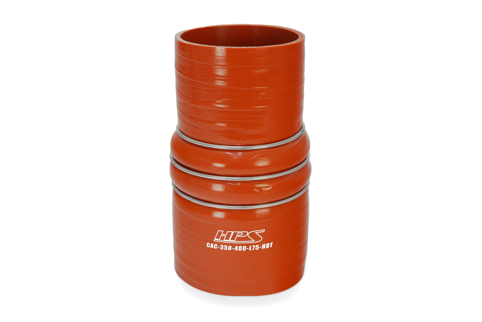 CAC-350-400-L75-HOT HPS 3.5"-4" ID Orange Silicone Charge Air Cooler CAC Reducer Hose Hot Side 7.5"L