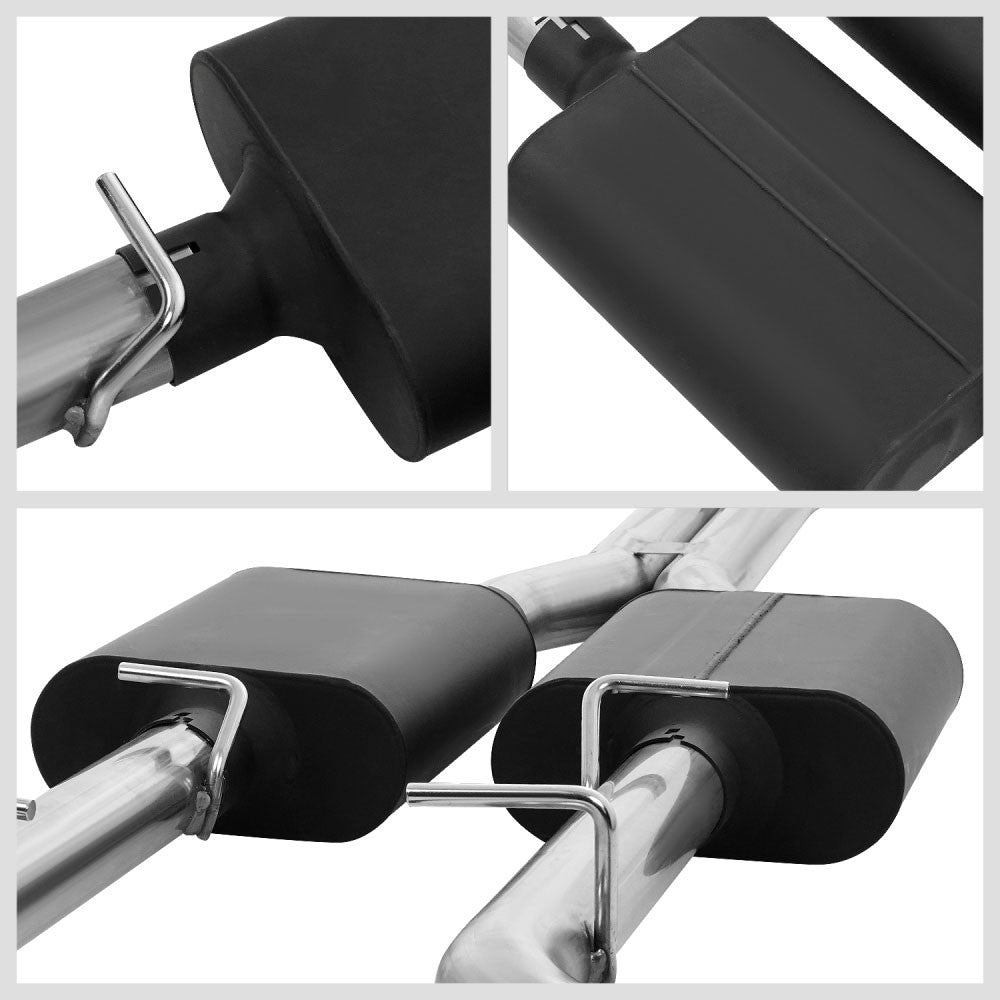 4" Muffler Rolled Tip Axleback Exhaust Kit For 06-10 Charger/05-08 Magnum 5.7 V8