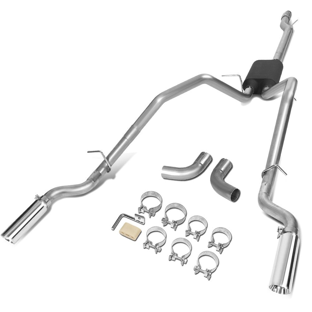 3.5" Rolled Tip Axleback Exhaust Kit For 14-19 Silverado Sierra 1500 4.3 5.3