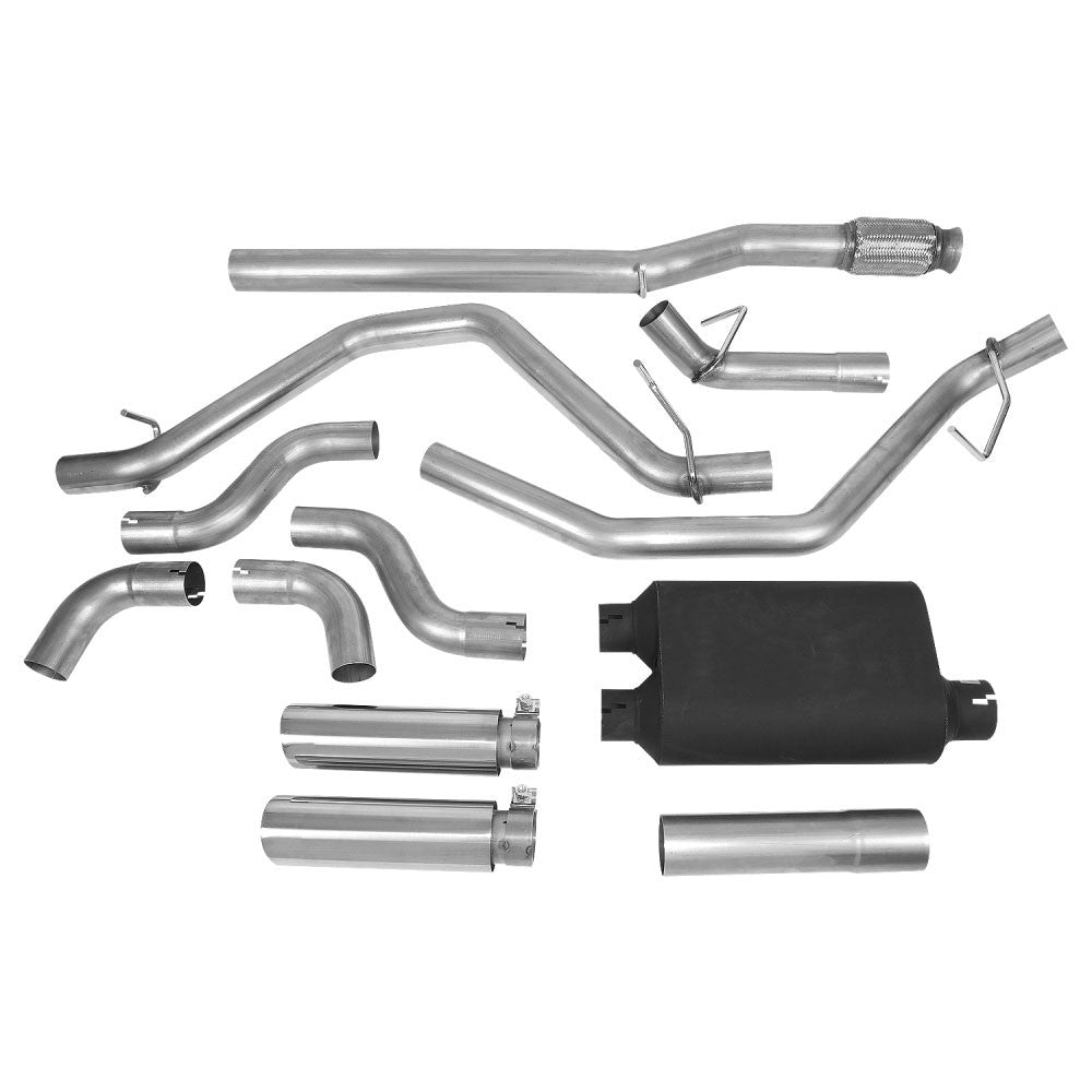 3.5" Rolled Tip Axleback Exhaust Kit For 14-19 Silverado Sierra 1500 4.3 5.3