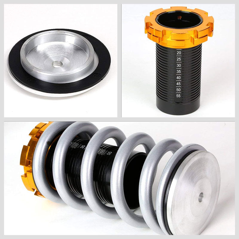 Black/Silver Scaled 1"-4" Adjust Lowering Coilover Spring TY33 For 90-01 Integra COIL-HC88-T33-SL