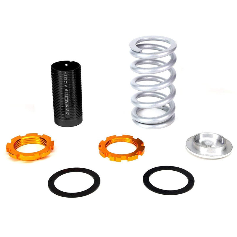 Black/Silver Scaled 1"-4" Adjust Lowering Coilover Spring TY33 For 90-01 Integra COIL-HC88-T33-SL