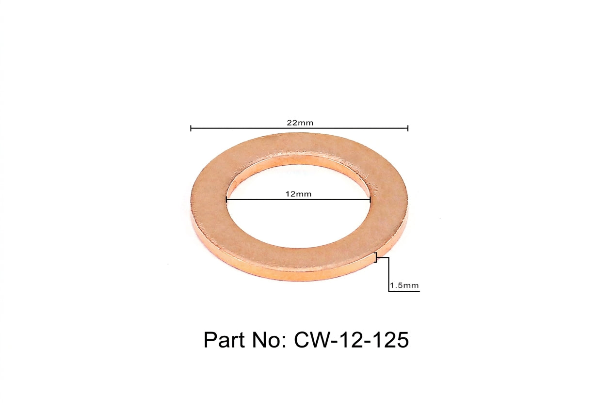 HPS-CW12-125-5X HPS 5X Replacement Copper Washer For HPS Magnetic Oil Drain Plug Bolt M12x1.25