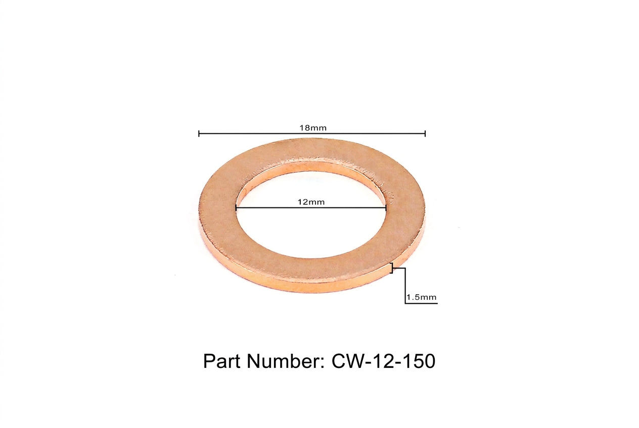 HPS-CW12-150-10X HPS 10X Replacement Copper Washer For HPS Magnetic Oil Drain Plug Bolt M12x1.5
