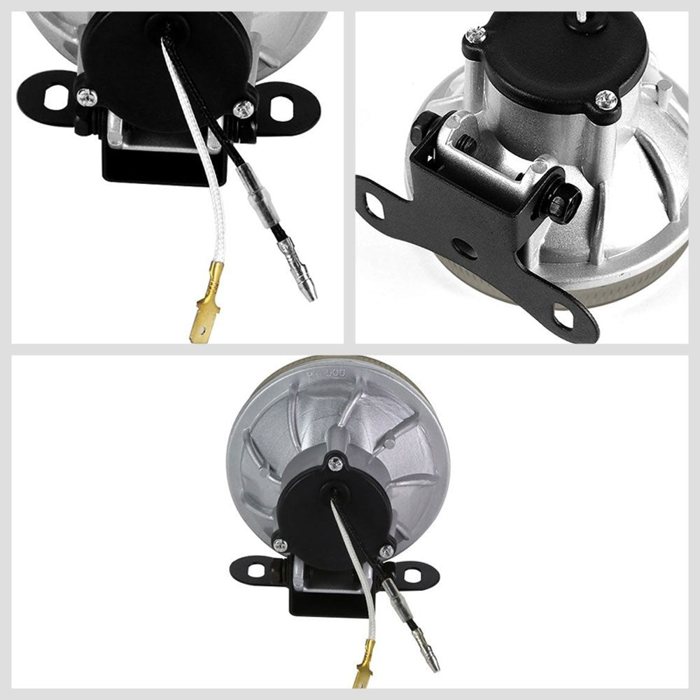 Chrome Housing Smoke Lens Front Bumper Driving Round Fog Light/Lamp+Mount Kit