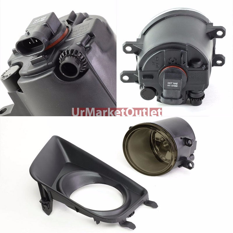 Smoke Lens Front Bumper Replacement Fog Light+Bulb For Toyota 12-16 Tacoma