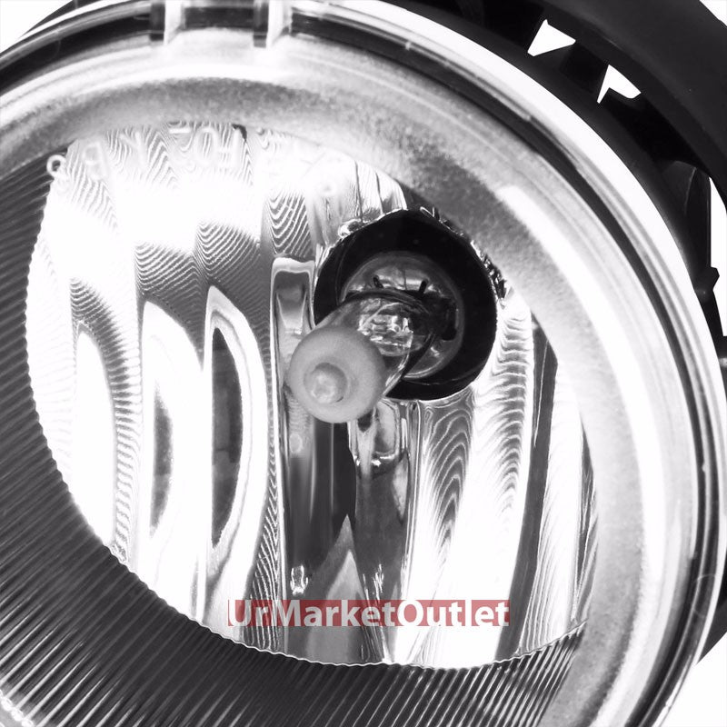 Clear Len Bumper Round Fog Light Lamp+Bulb+Switch For 05+ Chrysler/Dodge/Jeep
