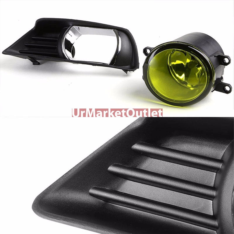 Amber Lens Chrome Housing Front Bumper Fog Light/Lamp For Toyota 07-09 Camry