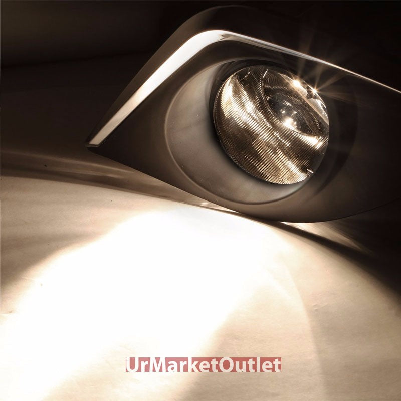 Smoke Lens Front Fog Light Lamp w/Bezel+Bulb+Switch For 14-16 Corolla E170