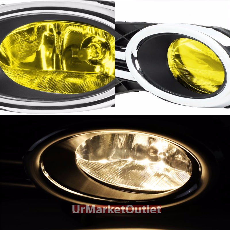 Yellow Amber Len Bumper Fog Light Lamp w/Bezel+Bulb+Switch For 14-16 Odyssey EL5