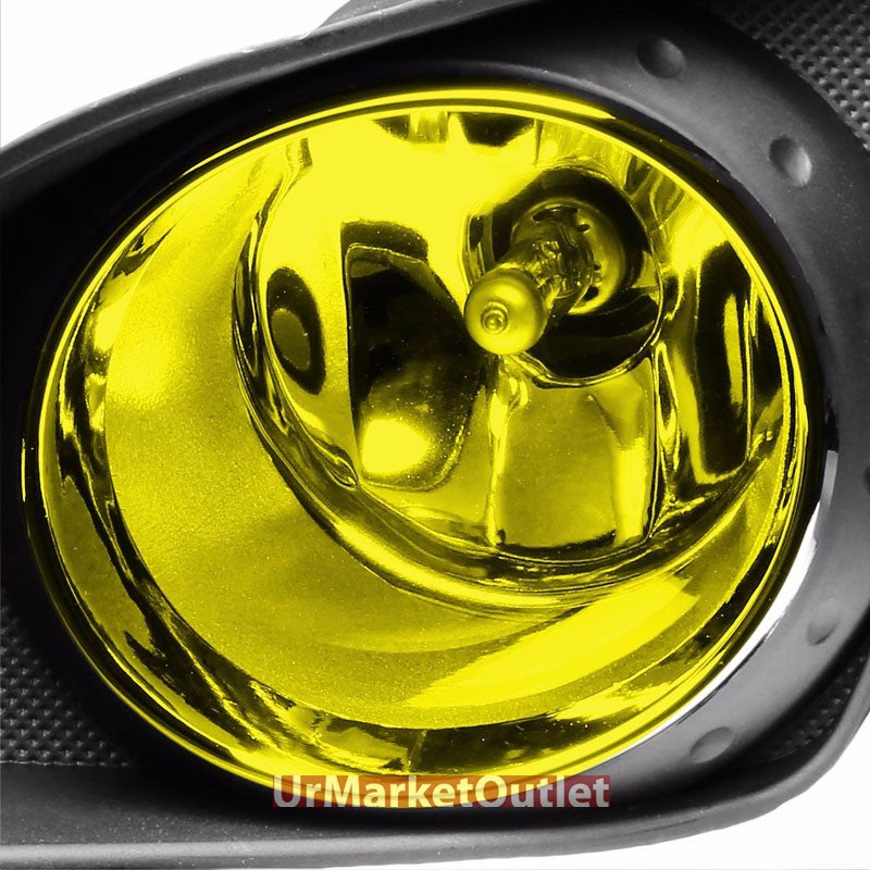 Amber Lens Fog Light Lamp Black Ring Bezel+Bulb+Switch For 09-10 Corolla E140