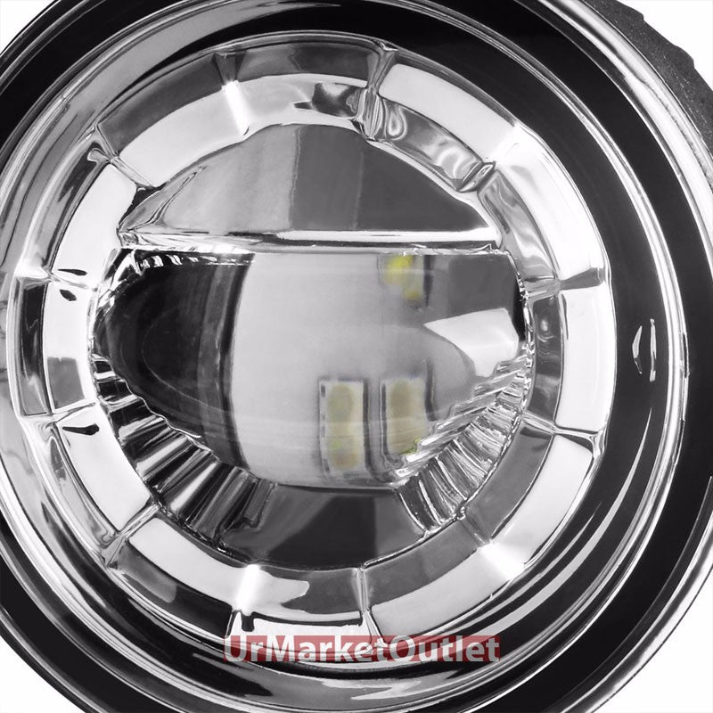 Clear Len LED Projector Front Replacement Bumper Round Fog Light Lamp+Bulb+Mount