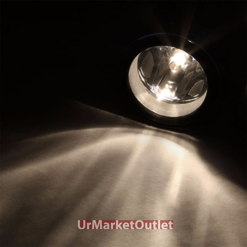 Smoke Lens Replacement Bumper Round Fog Light Lamp+Bulb For 06+ Nissan/Infiniti