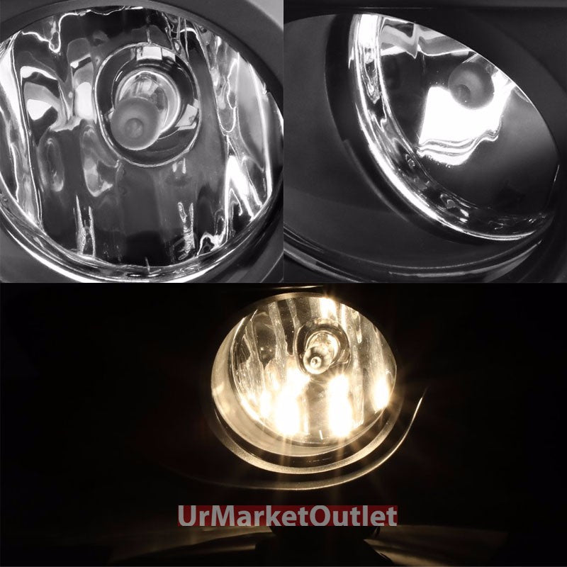Clear Lens Front Bumper Fog Light Lamp+Bezel+Bulb+Switch For 13-16 Sentra B17