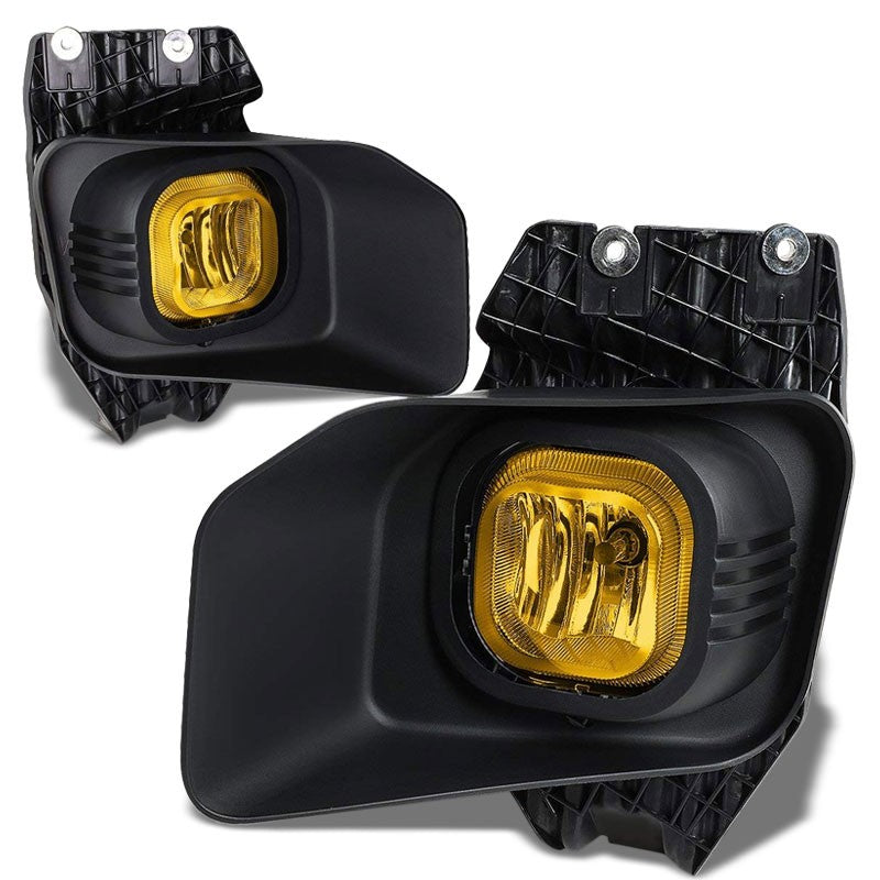 Front Fog Light Lamp Black Bezel+Bulbs Amber Lens For 11-16 F-Series Super Duty