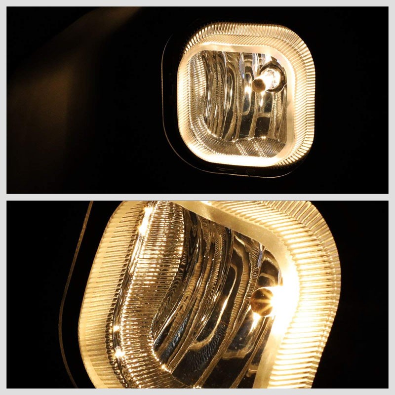 Front Fog Light Lamp Black Bezel+Bulbs Amber Lens For 11-16 F-Series Super Duty
