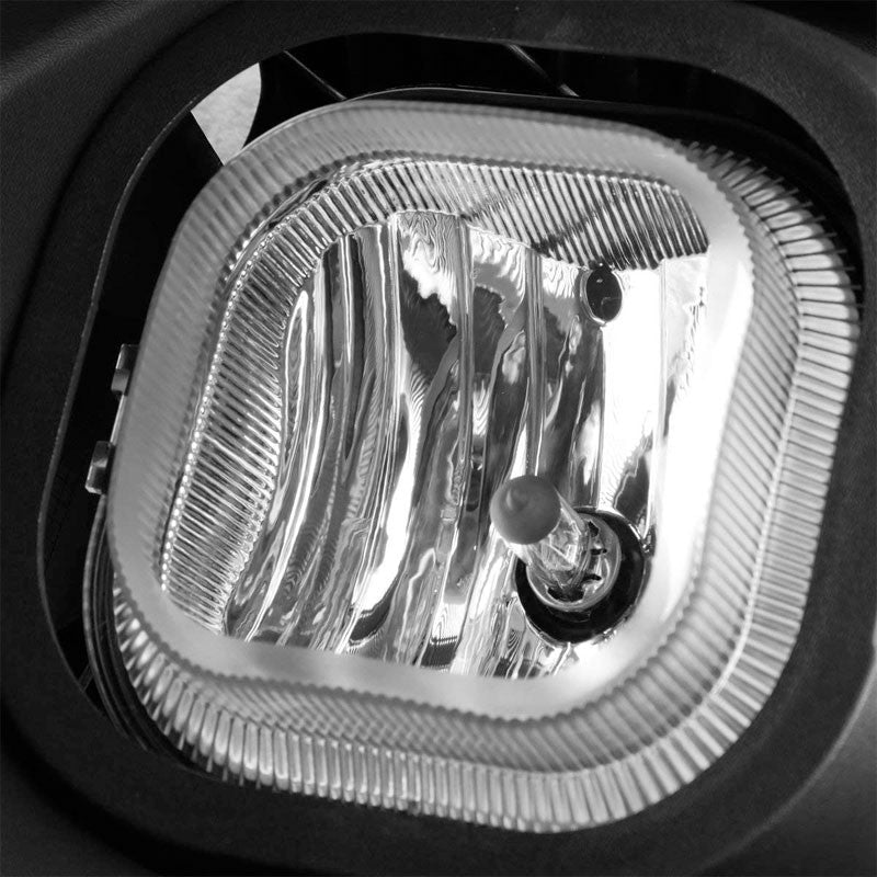 Front Fog Light Lamp Black Bezel+Bulbs Clear Lens For 11-16 F-Series Super Duty