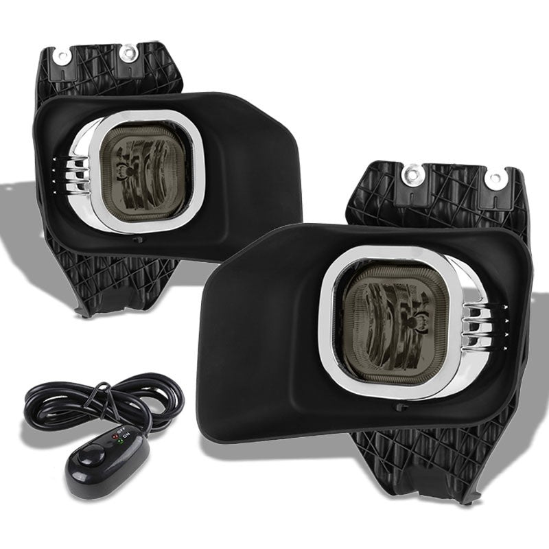 Front Bumper Fog Light Lamp Chrome Bezel+Bulbs Smoke Lens For 11-16 F250-F550 SD