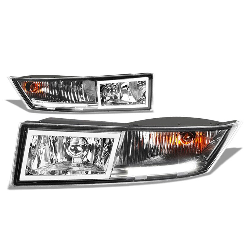 Front Bumper Driving Fog Light Lamp+LED DRL Bar Clear Lens For 07-14 ESCALADE
