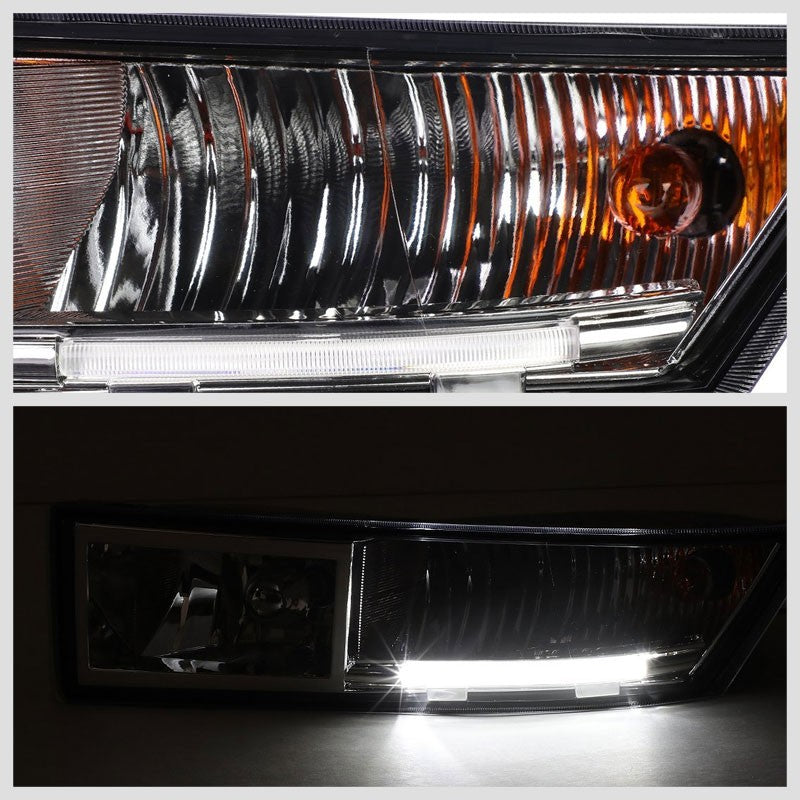Front Bumper Driving Fog Light Lamp+LED DRL Bar Clear Lens For 07-14 ESCALADE