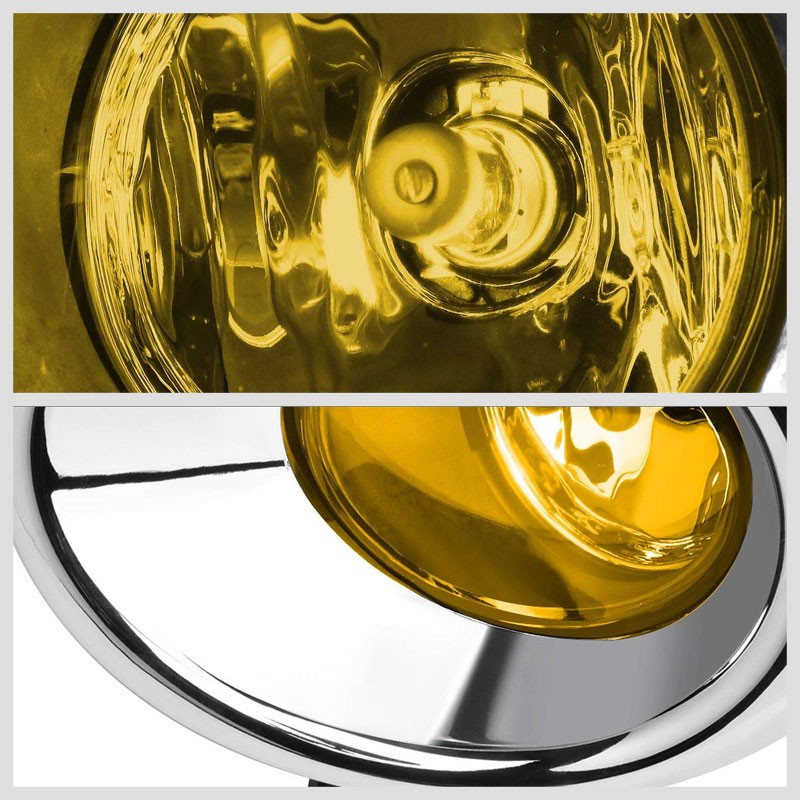 Front Bumper Fog Light Lamp Chrome Bezel+Bulb Amber Lens For 13-16 Pathfinder