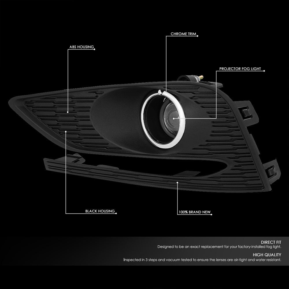 Chrome Housing Projector Fog Light w/Bezel 16-19 Chevrolet Cruze BFC-FOLK-271-CH