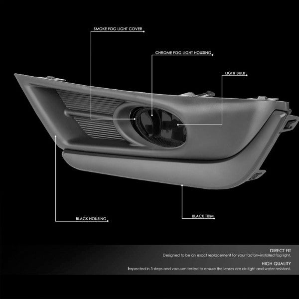 Smoke Lens Front Driving Fog Light Lamp Kit+Bezel+Switch For 17-18 Honda CR-V