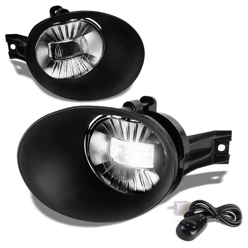 Bolt-On Front LED Fog Light Lamp+Bezel/Switch Chrome/Clear For 03-09 Ram 2500