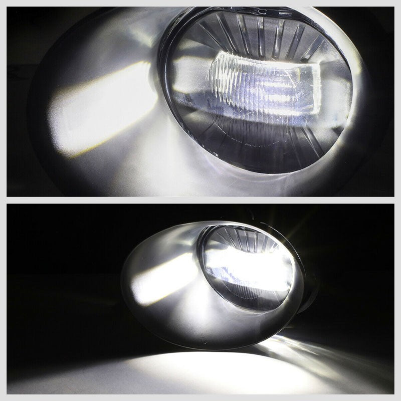 Bolt-On Front LED Fog Light Lamp+Bezel/Switch Chrome/Clear For 03-09 Ram 2500